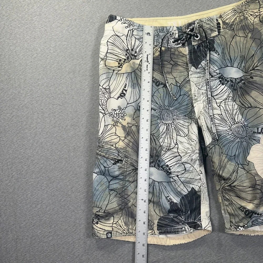 Y2K Lost Enterprise Mayhem Board Shorts Mens 32 Floral‎ AOP Surf Swim Trunks